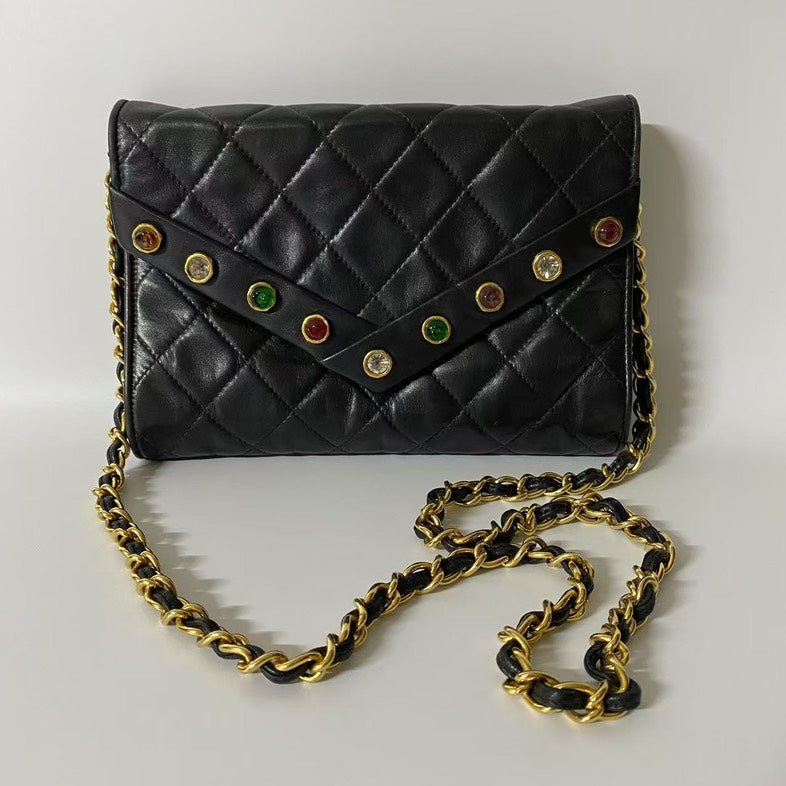 Chanel WOC Black Quilted Leather Crossbody Bag