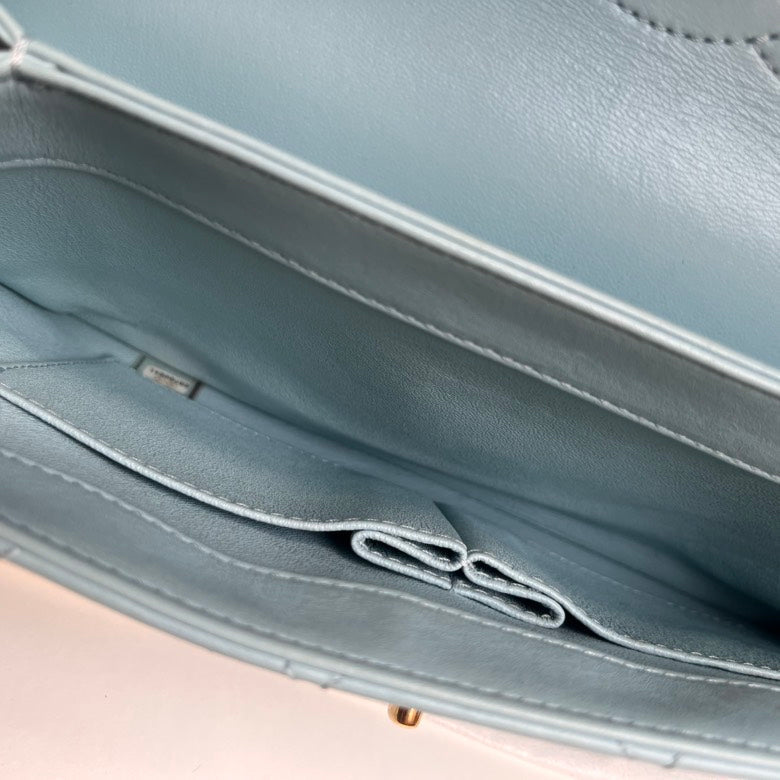 Chanel Trendy CC Hobo Bag Light Blue Leather