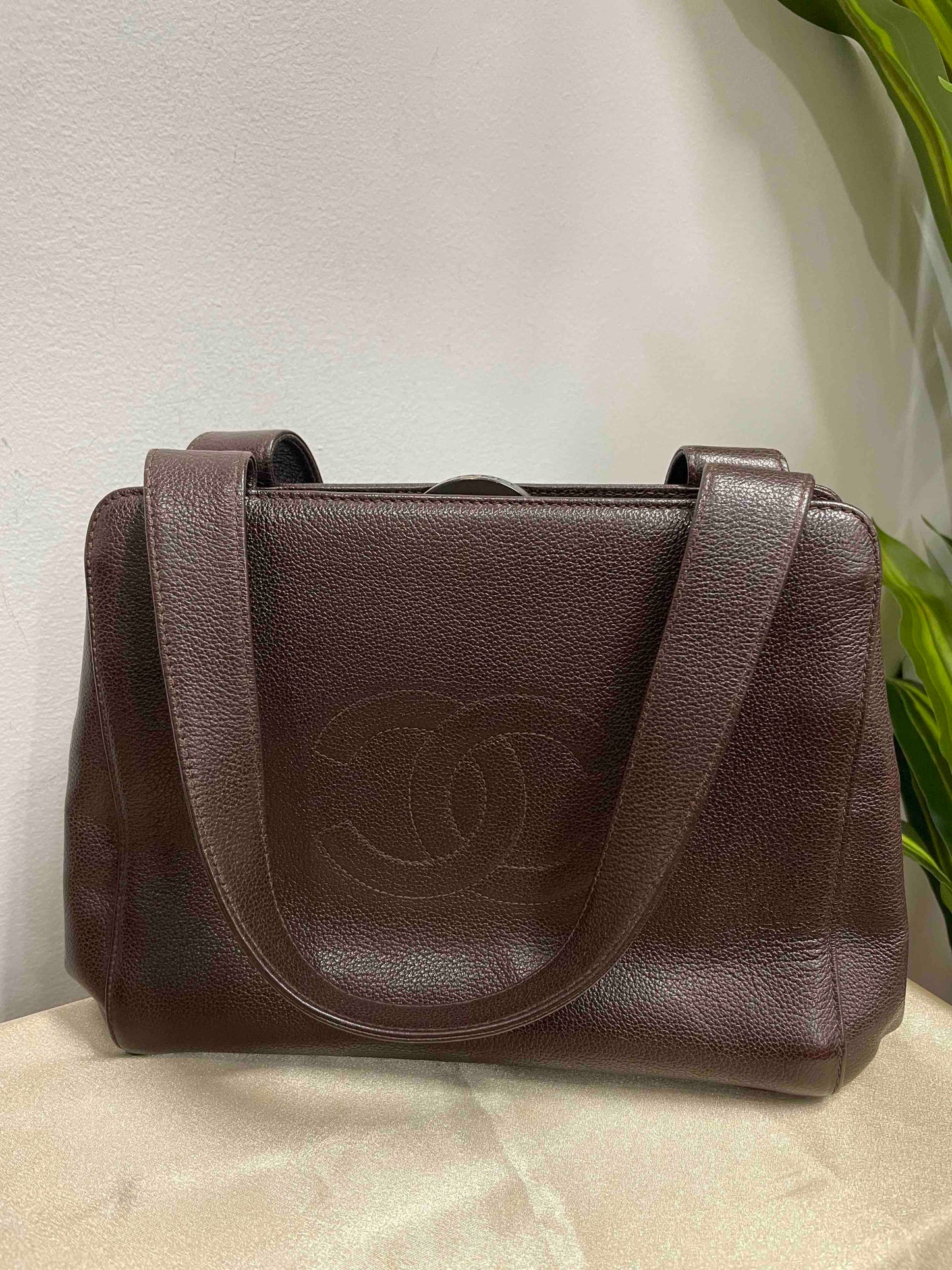 Chanel Vintage Brown Leather Shoulder Bag