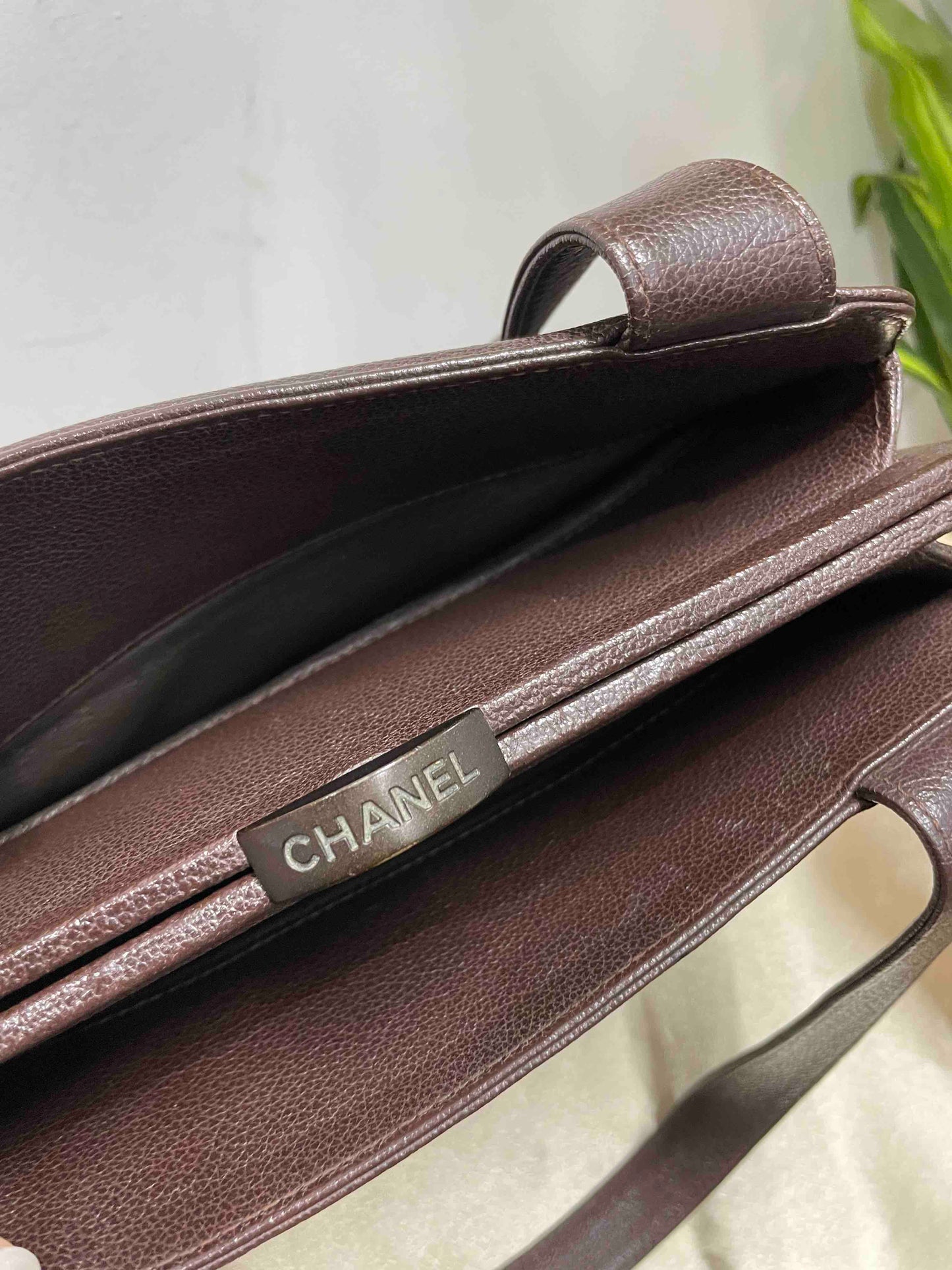 Chanel Vintage Brown Leather Shoulder Bag