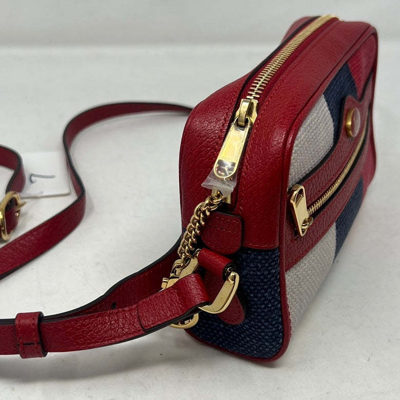 Preloved Gucci GG Marmont Leather Crossbody Bag Red Stripe AF328