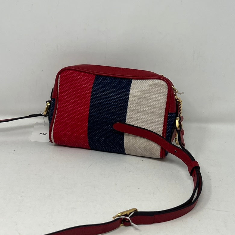 Preloved Gucci GG Marmont Leather Crossbody Bag Red Stripe AF328