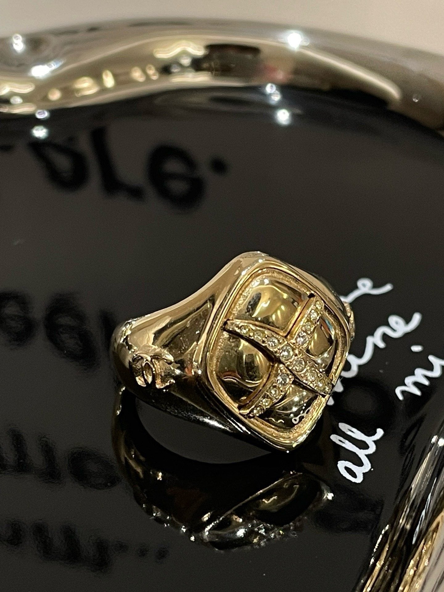 Chanel 21B Gold Statement Ring