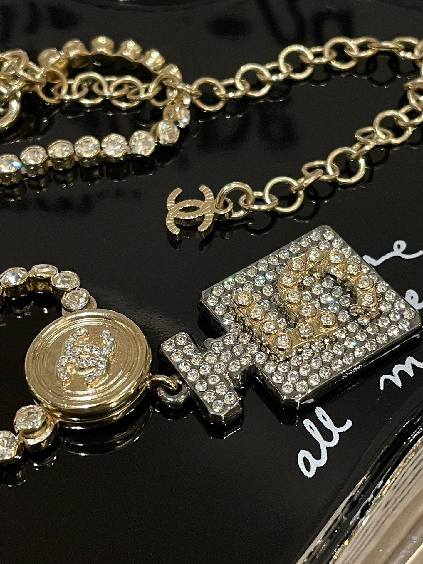 Chanel 21S No5 Bottle Necklace Gold Pendant Jewelry #13579