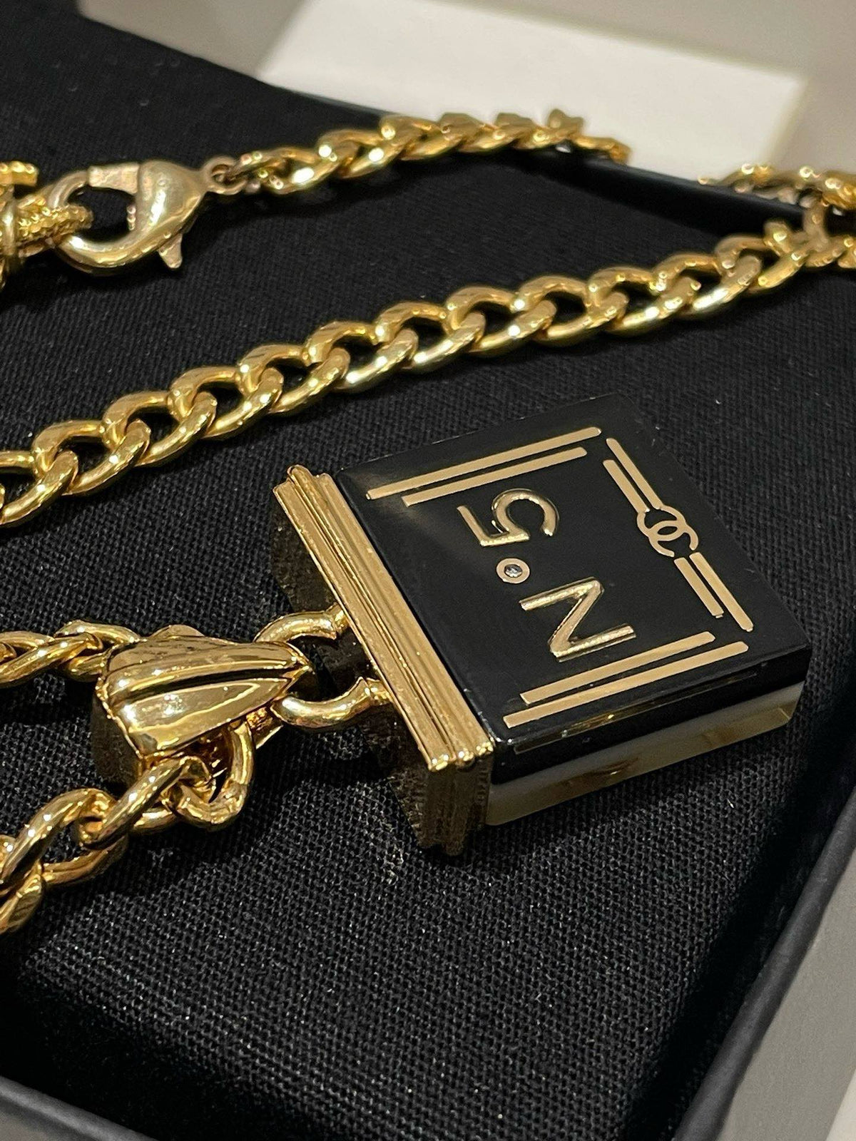 New Chanel 21S Double Sided No.5 Necklace Gold Pendant