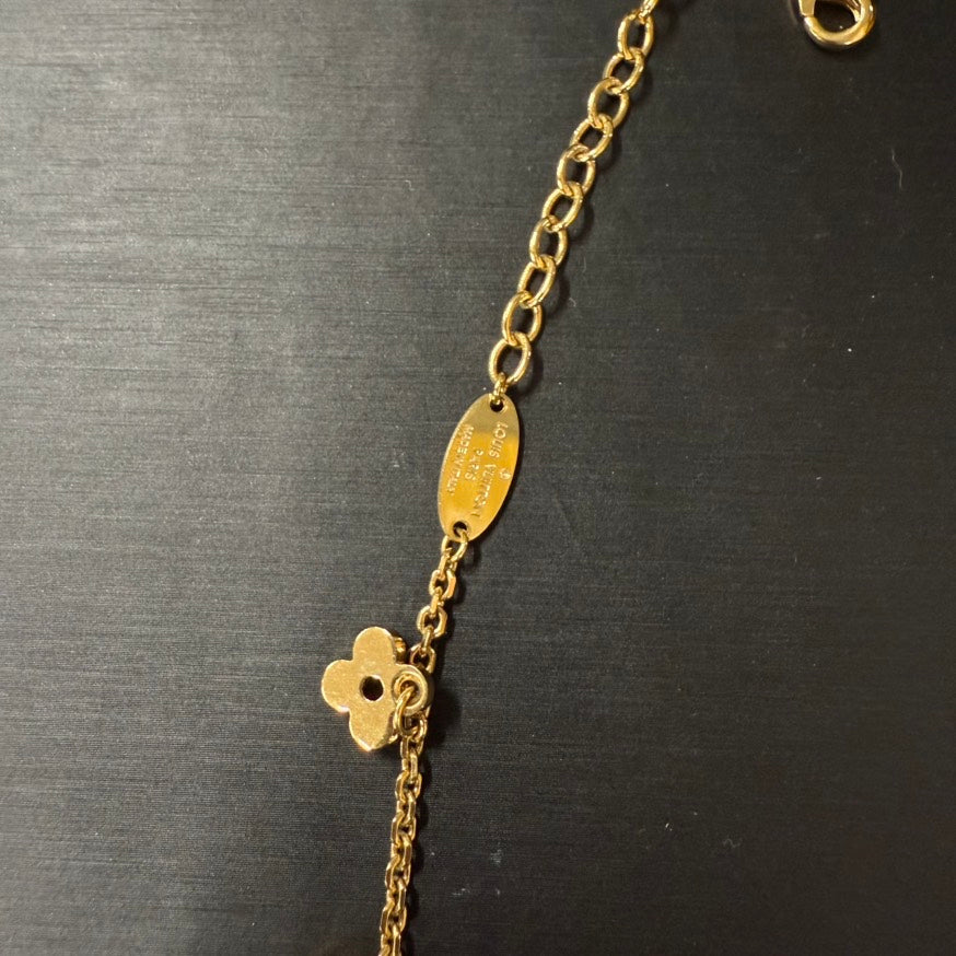Preloved Louis Vuitton Blooming Necklace 39-45cm Gold Chain