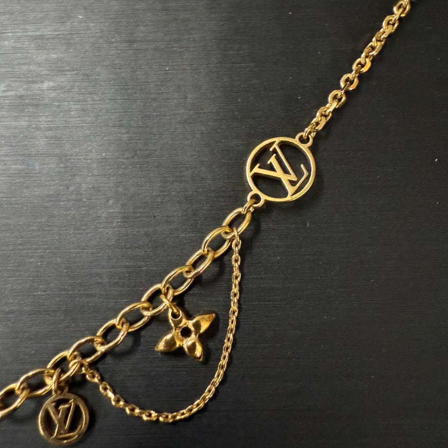 Preloved Louis Vuitton Blooming Necklace 39-45cm Gold Chain