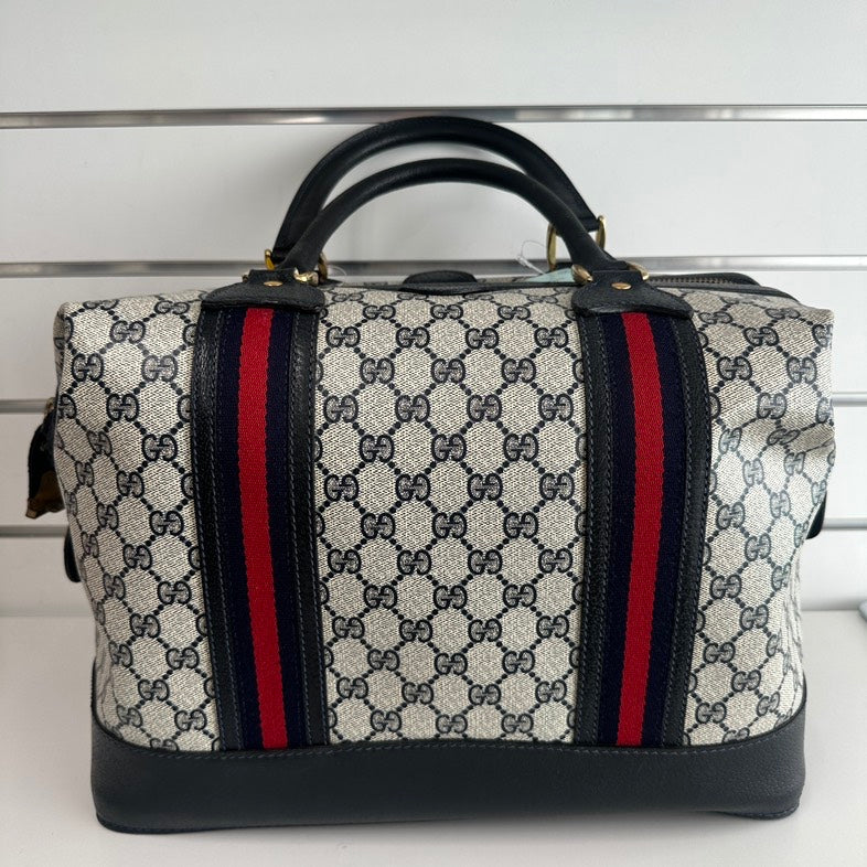 Gucci Duffle Bag  in Beige Canvas -  Vintage Designer Handbag
