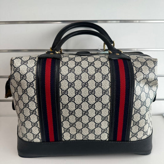 Gucci Duffle Bag  in Beige Canvas -  Vintage Designer Handbag