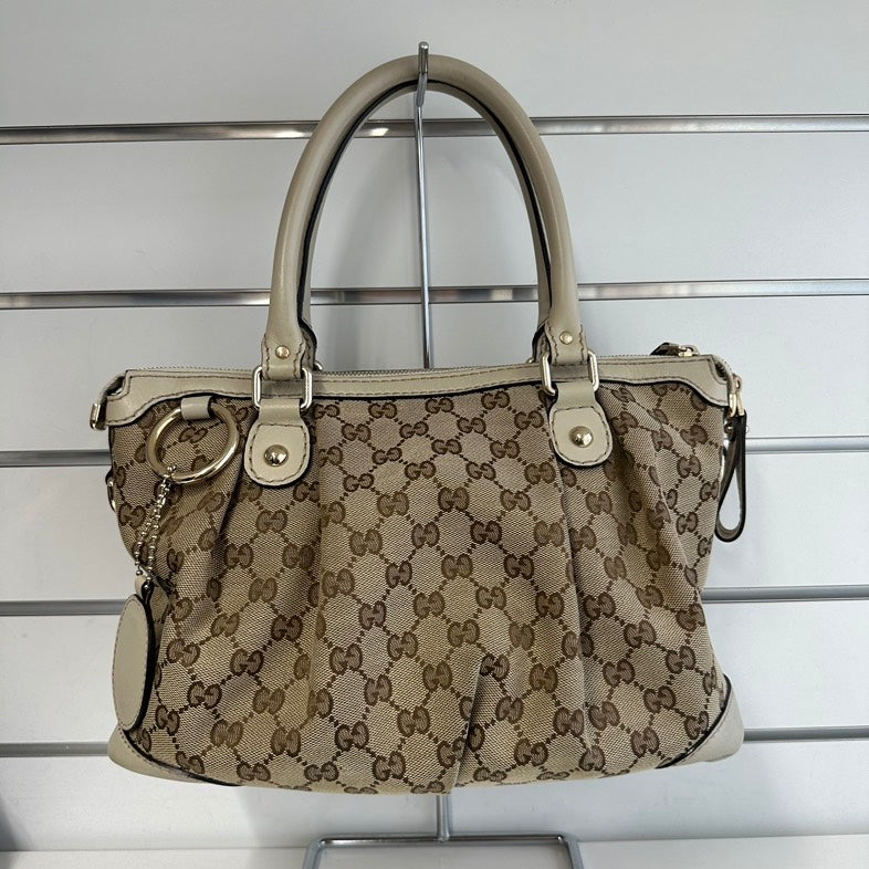 Gucci GG Tote Bag  Beige Canvas Medium