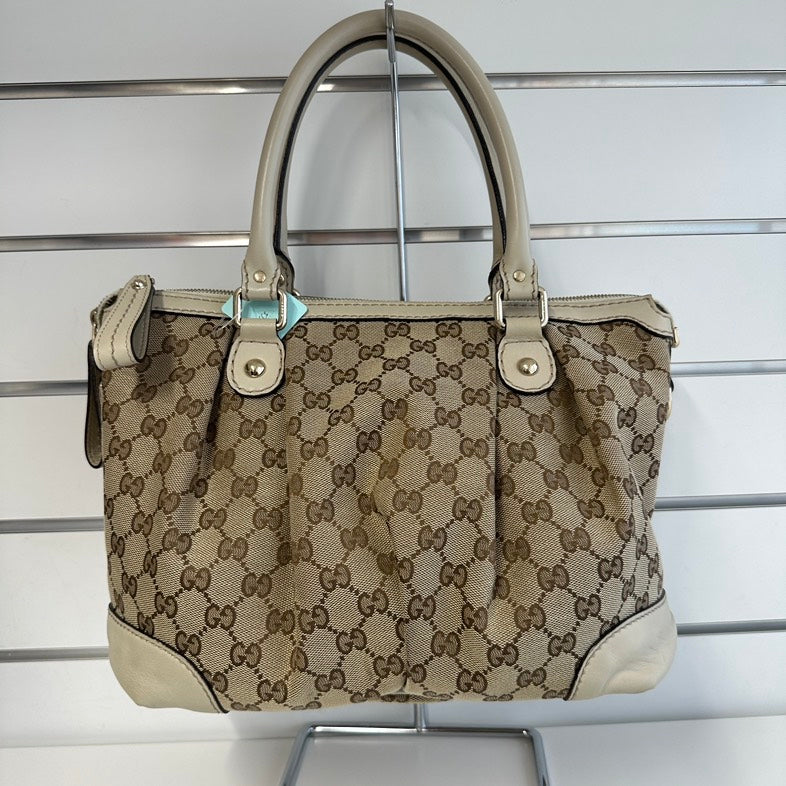Gucci GG Tote Bag  Beige Canvas Medium