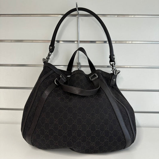 Gucci GG Monogram Large Black Canvas Tote Bag