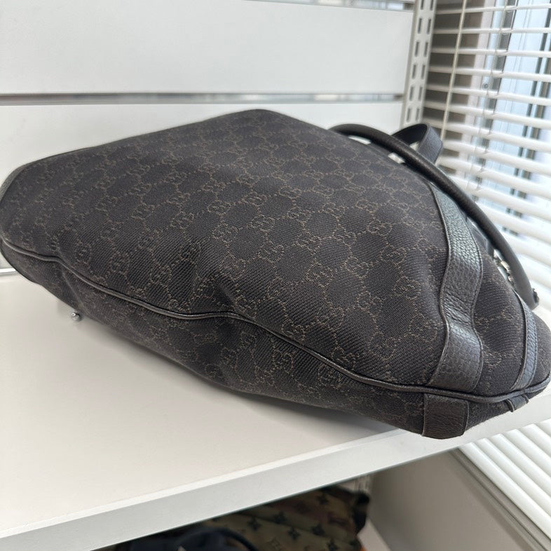 Gucci GG Monogram Large Black Canvas Tote Bag