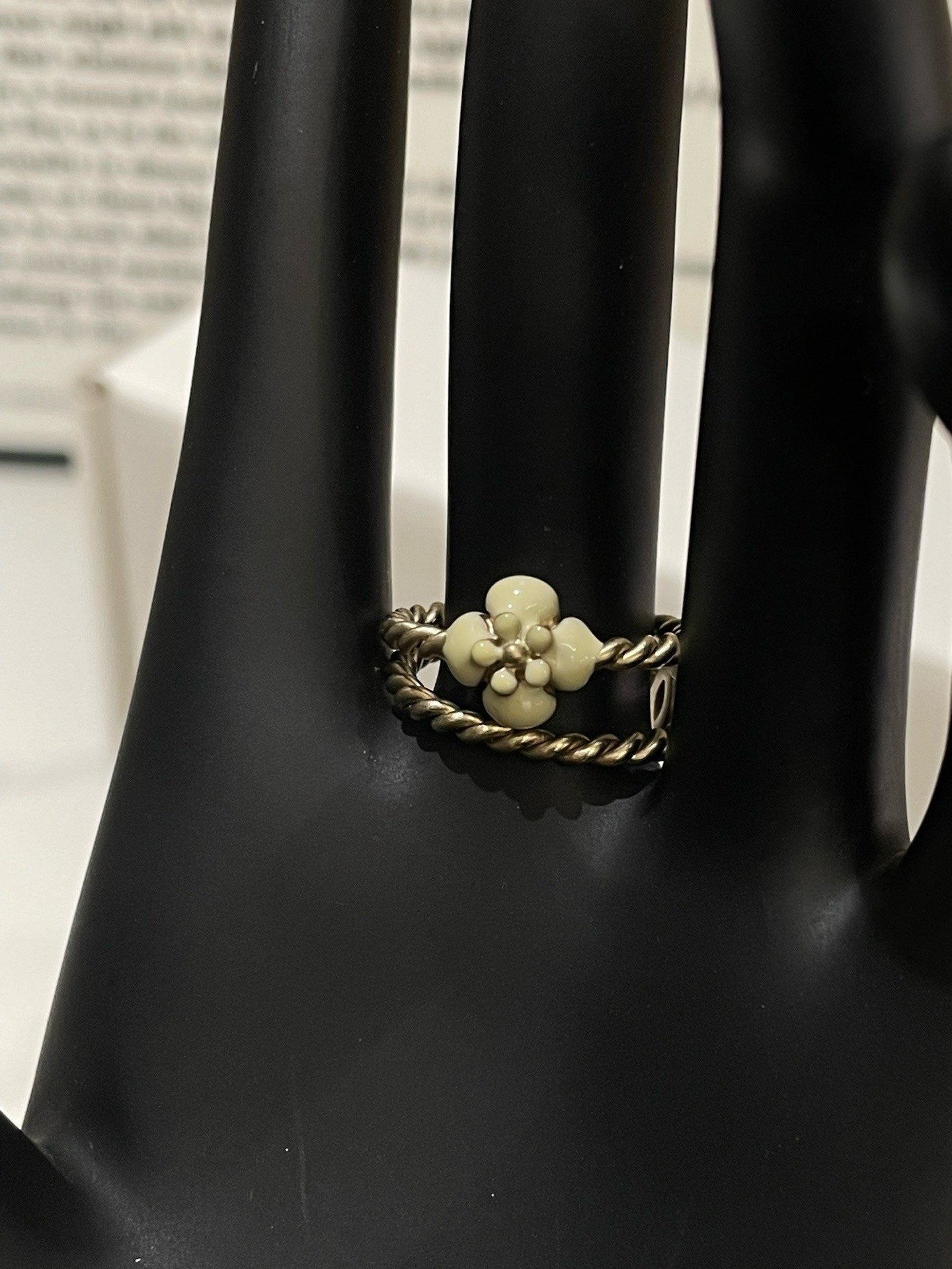 Chanel CC Camellia Double Rings Gold Rings