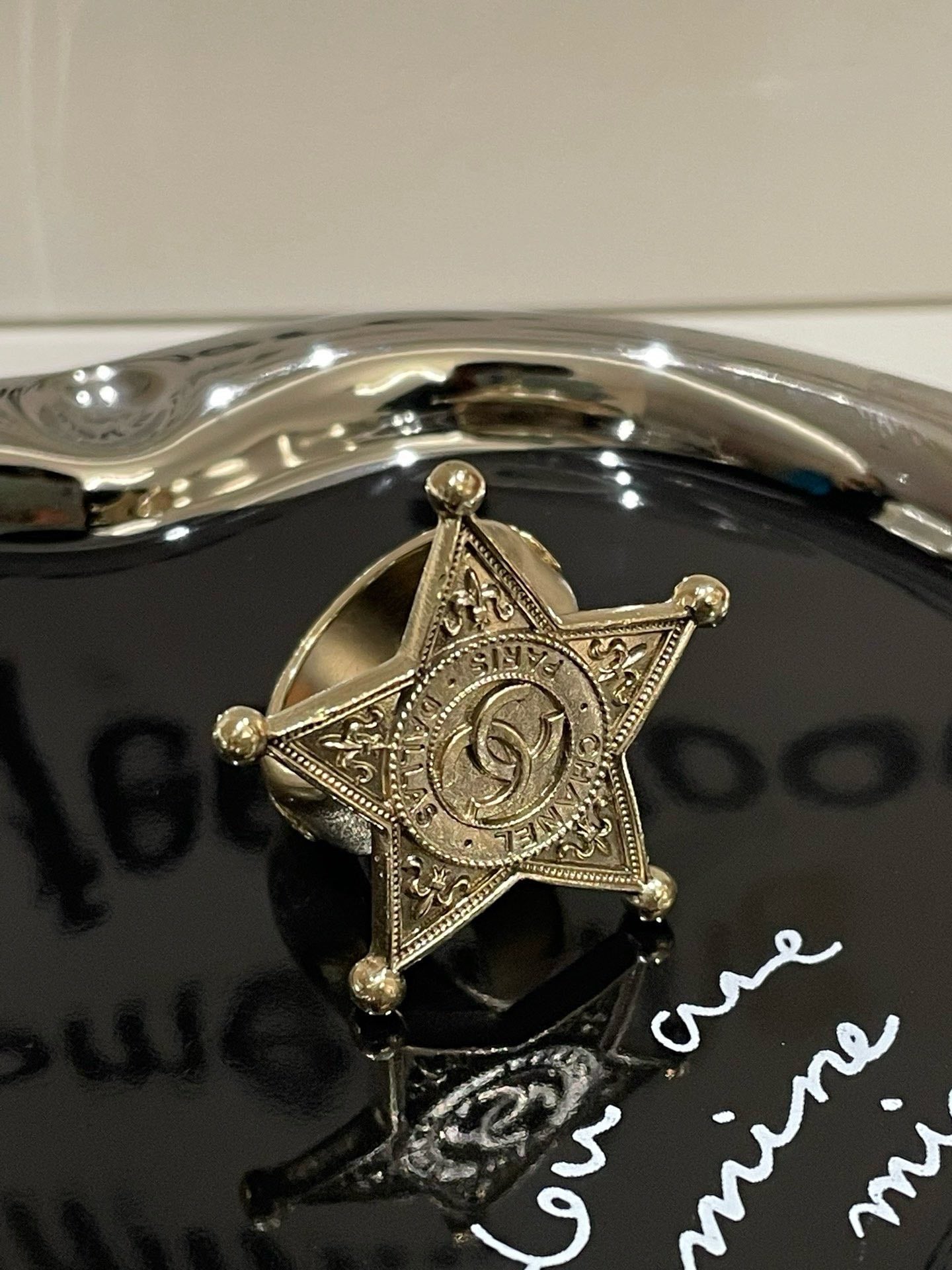 Chanel Dallas Star Ring Silver Ring Size 6