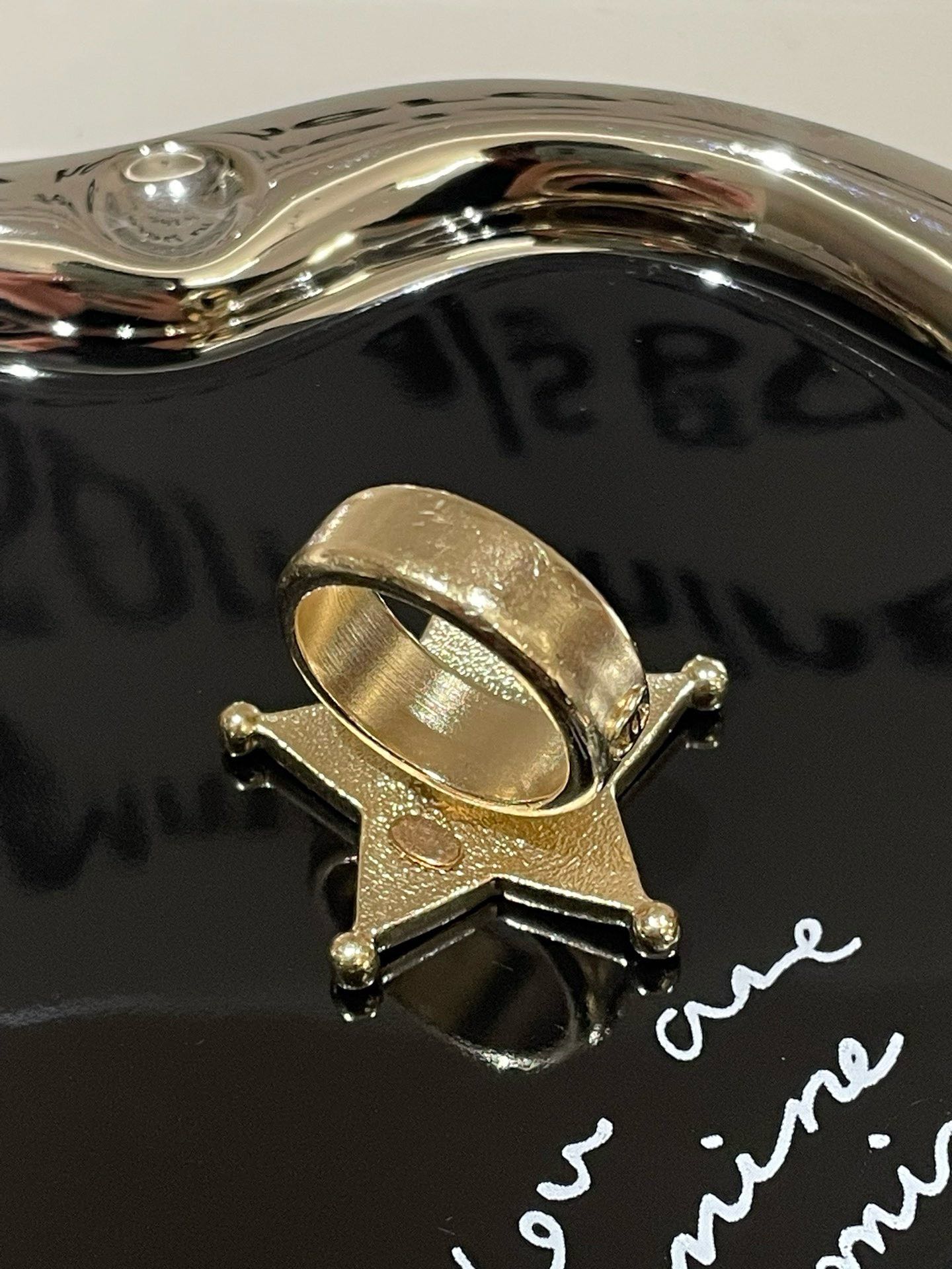 Chanel Dallas Star Ring Silver Ring Size 6