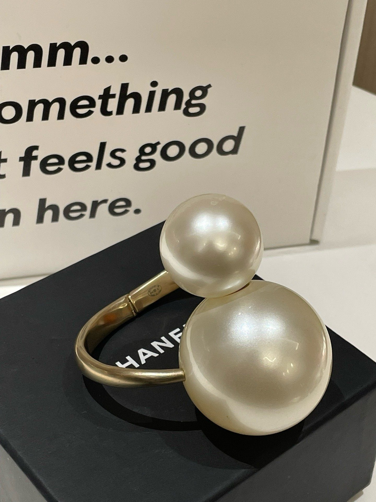 Chanel  Pearl Bracelet 17cm Gold #13430