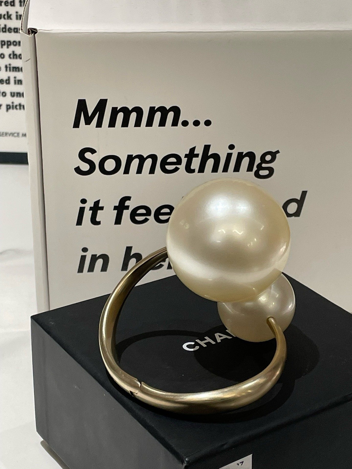 Chanel  Pearl Bracelet 17cm Gold #13430