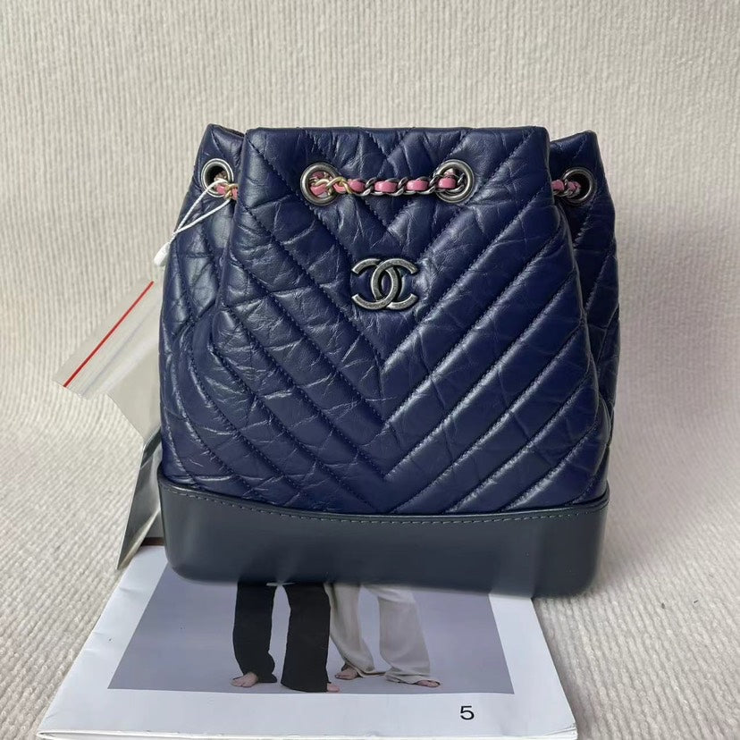 Chanel Navy Bucket Bag 5020703 -  Designer Handbag