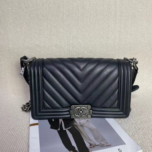 Chanel Leboy Bag 5020208 Black Leather Shoulder Bag