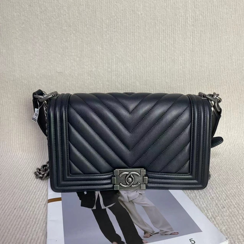 Chanel Leboy Bag 5020208 Black Leather Shoulder Bag
