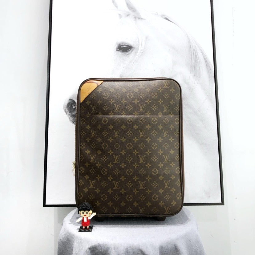 Preloved Louis Vuitton Monogram Canvas Travel Trunk Bag Brown Luggage 35x45cm
