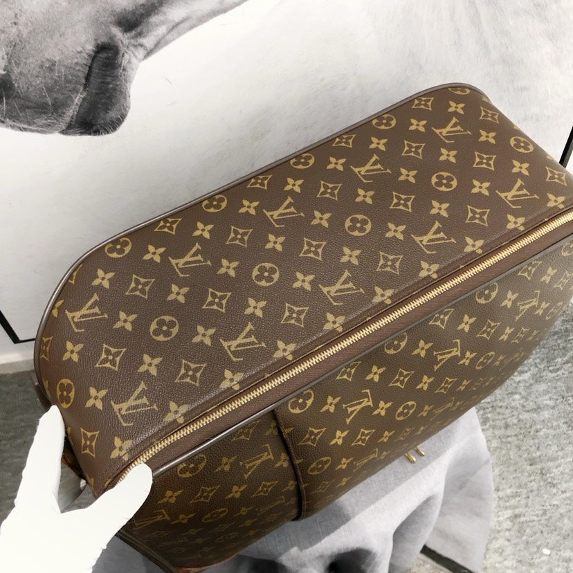 Preloved Louis Vuitton Monogram Canvas Travel Trunk Bag Brown Luggage 35x45cm
