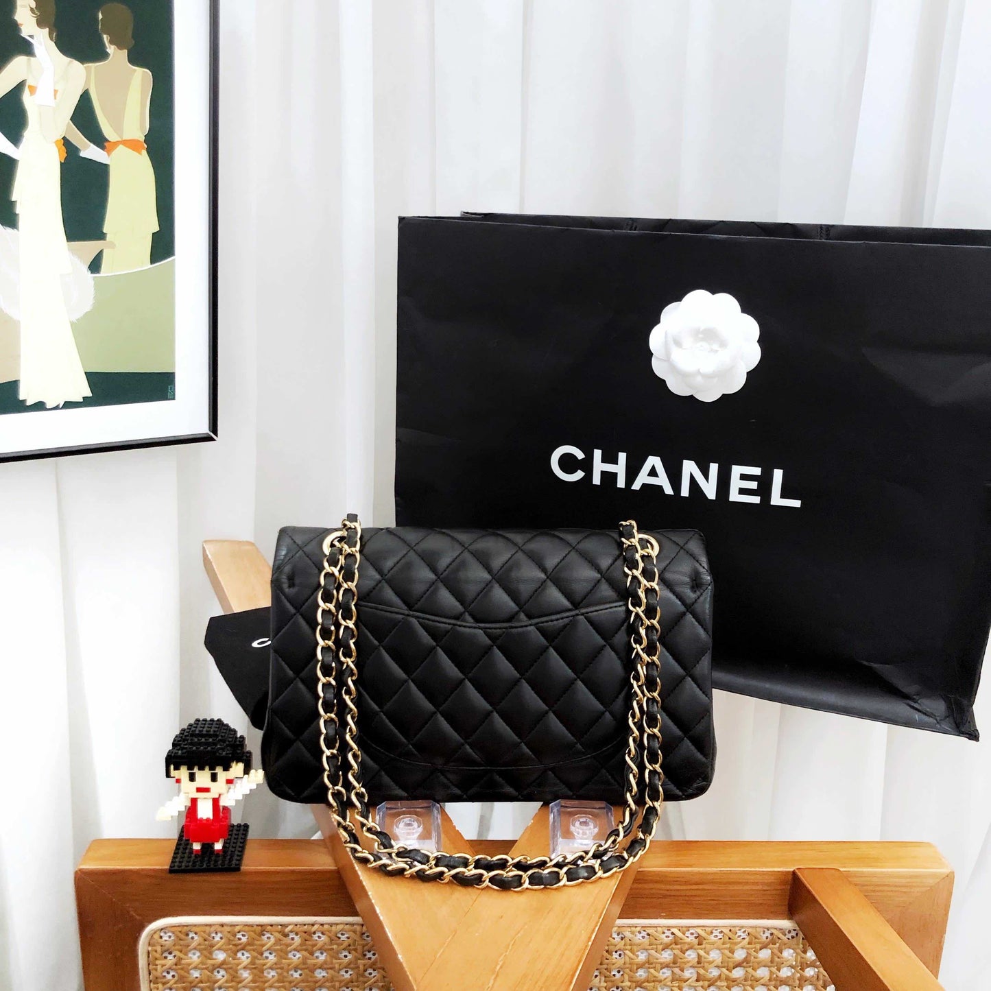 Chanel CF Black Quilted Leather Shoulder Bag