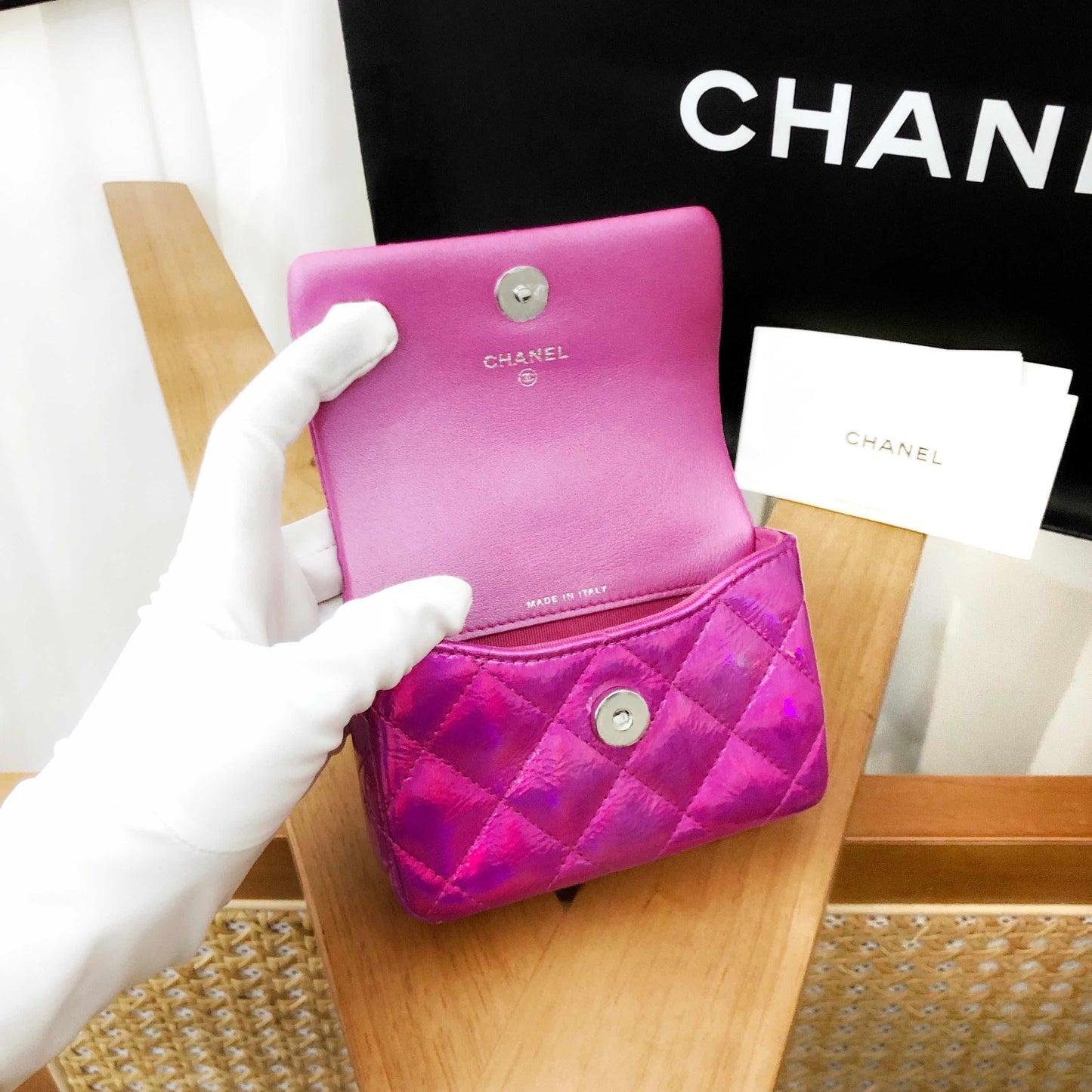 Chanel Wallet 24C in Pink Quilted Leather