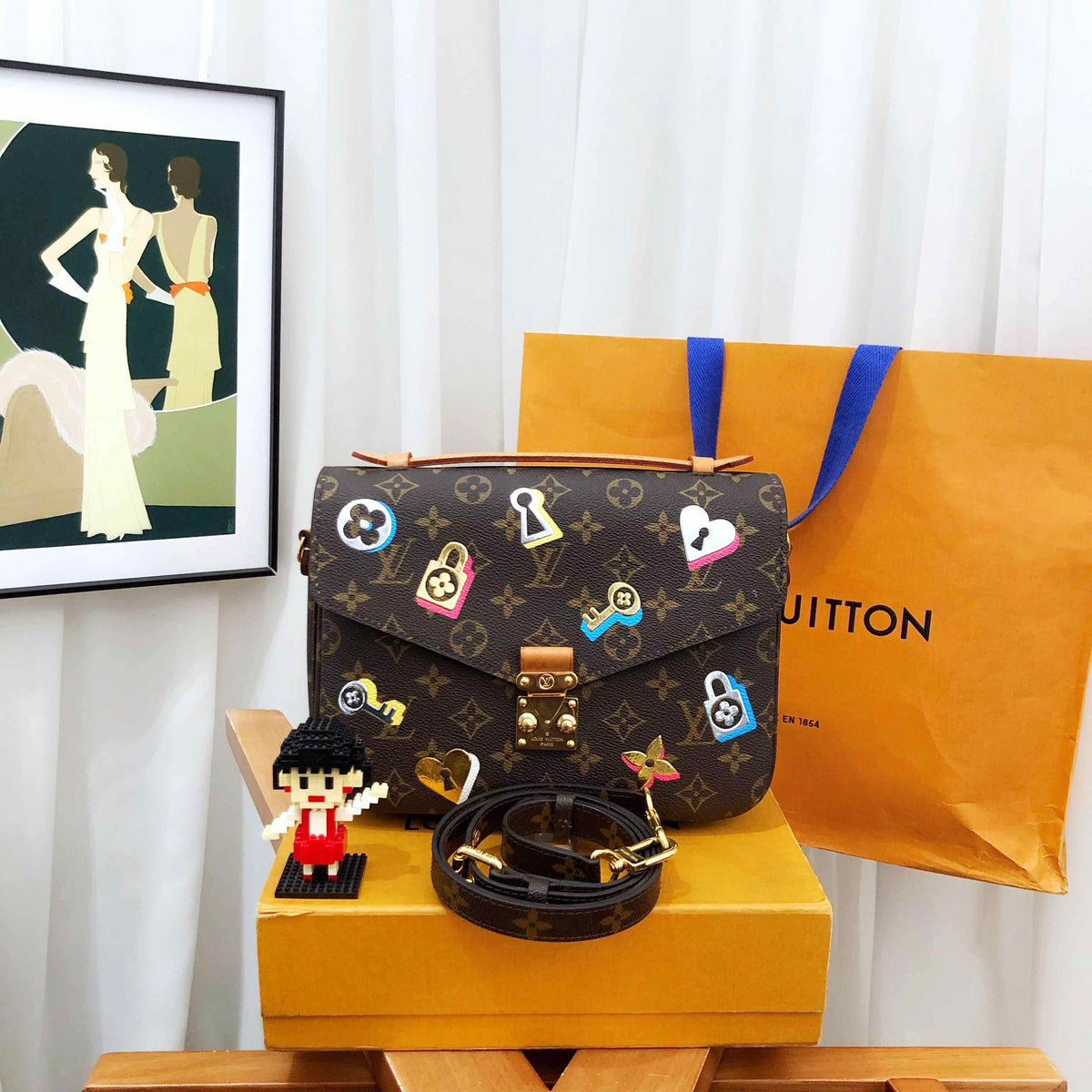 Preloved Louis Vuitton Monogram Canvas Sticker Messenger Bag - Brown