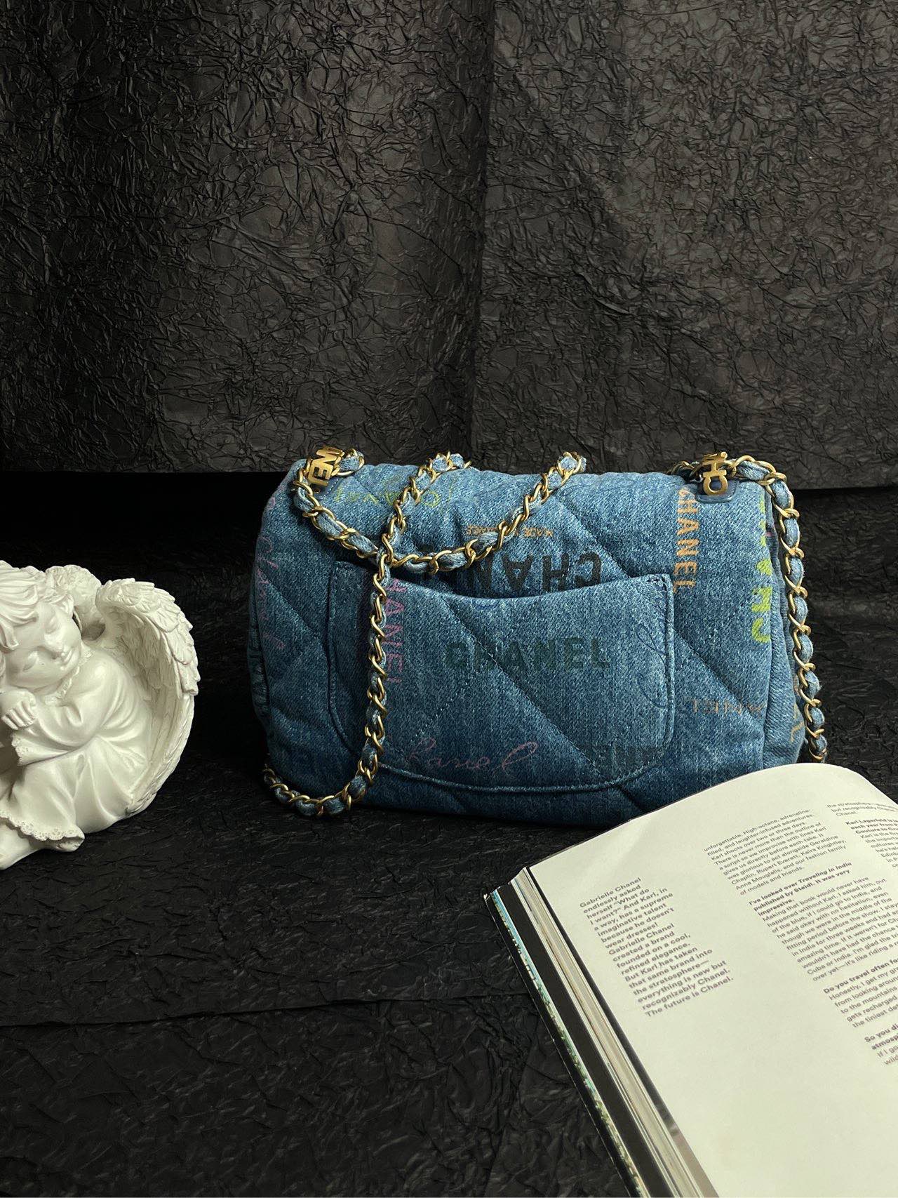 Chanel Denim Doodle CF Shoulder Bag - Blue - Shoulder Bag
