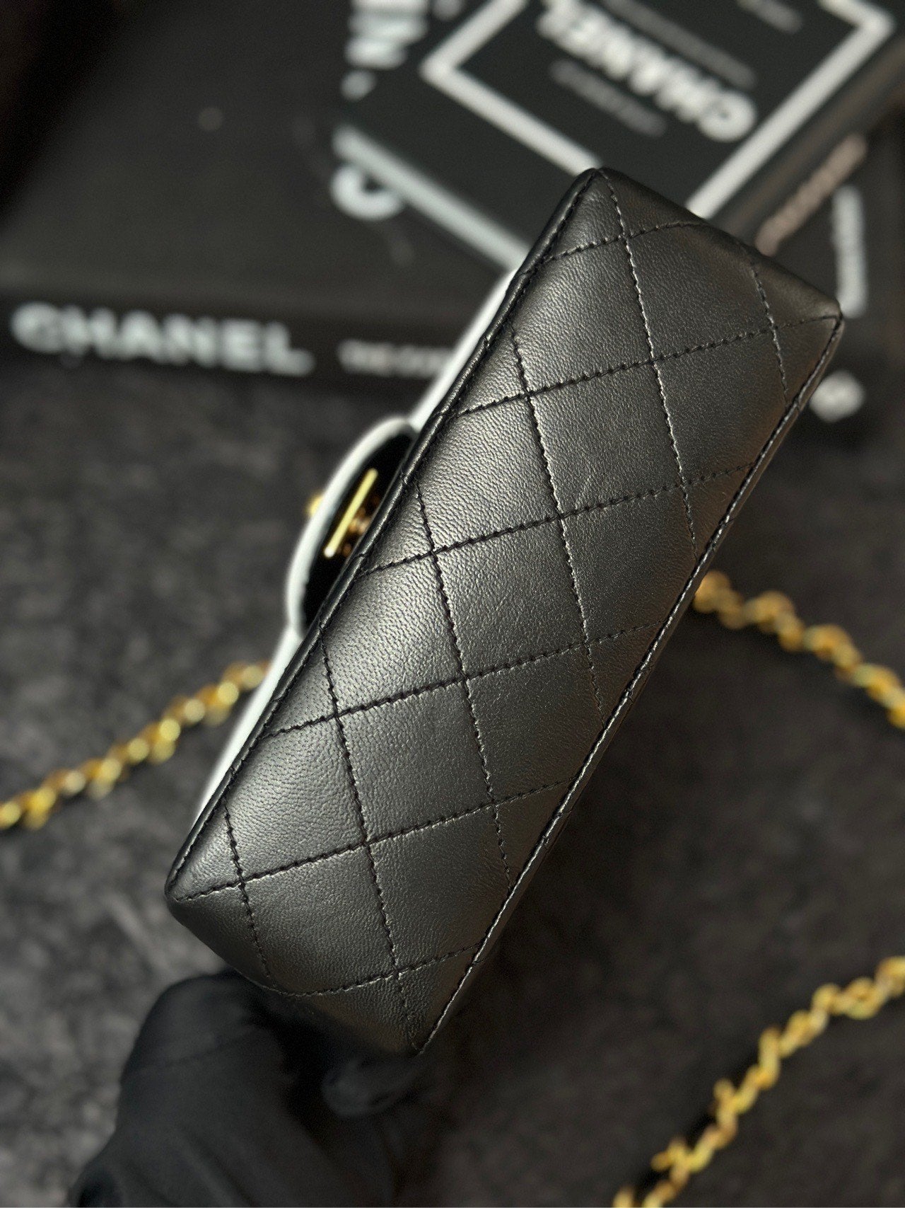 Chanel Vintage Classic Flap Mini Bag Black Leather Shoulder Bag