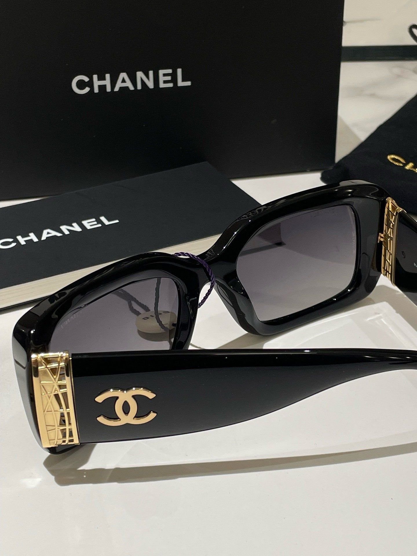 Chanel 24B Sunglasses Black Sunglasses #13166