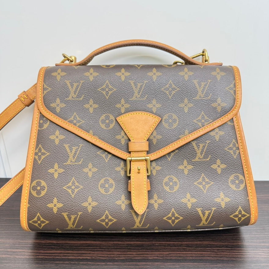Preloved Louis Vuitton Monogram 2way Bag LB109228 Brown Satchel/Top Handle Bag
