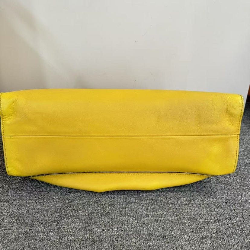 Gucci Bamboo Top Handle Yellow Leather Bag