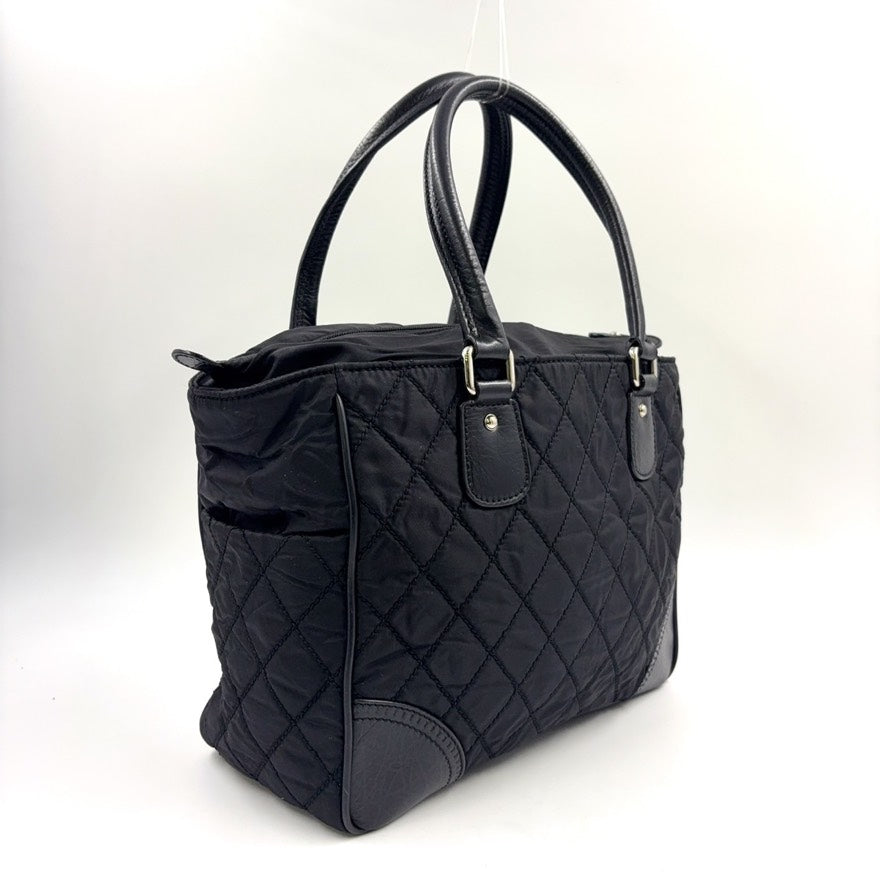 Chanel Nylon Leather Black Quilted Tote Bag LB109234