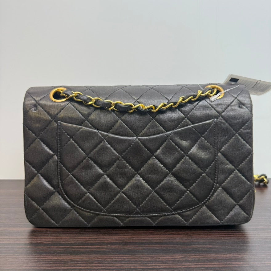 Chanel Lambskin Classic Double Flap Bag Black Shoulder Bag Small Series 3 1994-96 LB109183