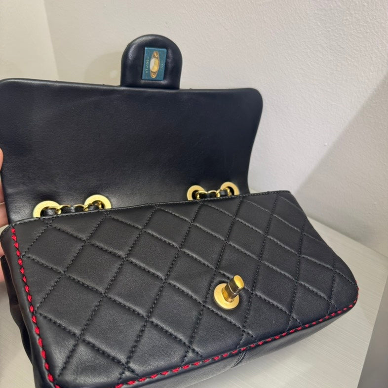 Chanel Timeless Flap Bag Black Lambskin Shoulder Bag