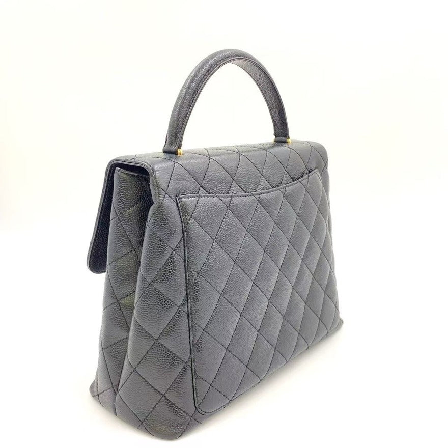 Chanel Caviar Leather Kelly Handbag Black LB109058