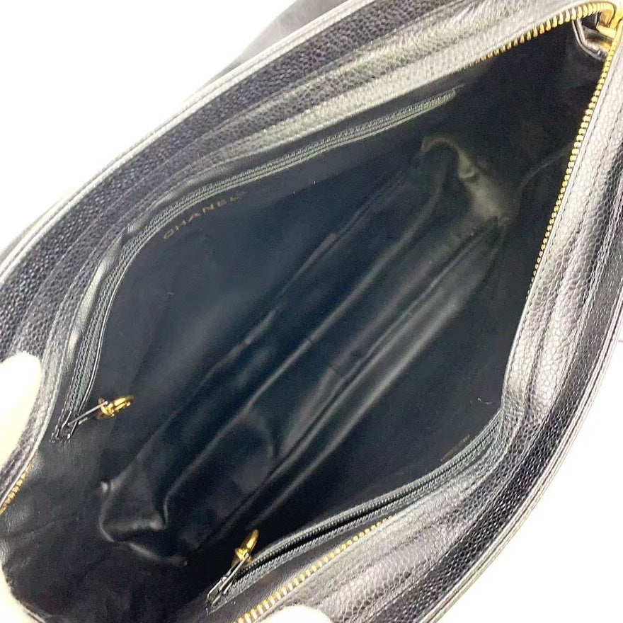 Vintage Chanel Caviar Leather Chain Tote Bag LB108824