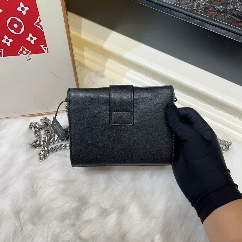 Preloved YSL Fashion Show Crossbody Bag Black Leather