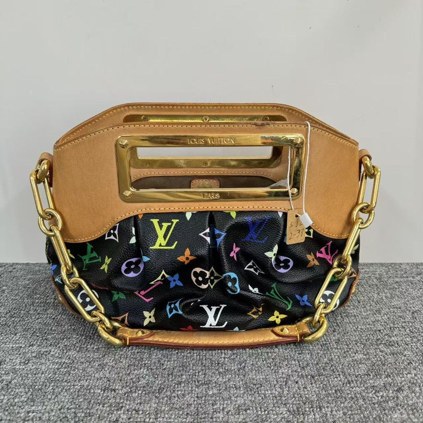 Preloved Louis Vuitton Multicolor Black Canvas Shoulder Bag