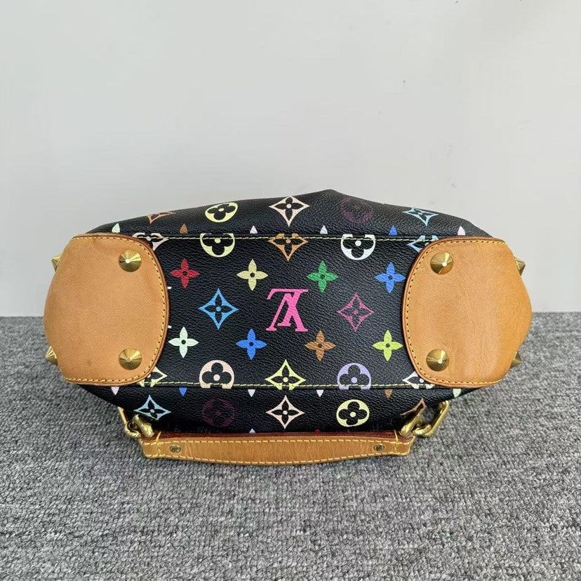Preloved Louis Vuitton Multicolor Black Canvas Shoulder Bag