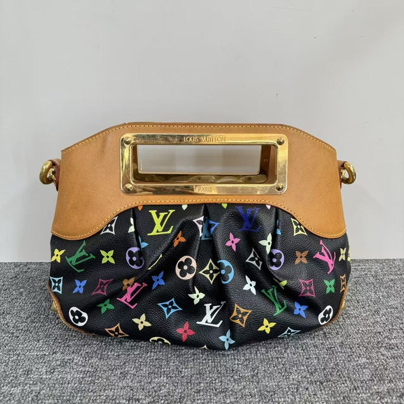 Preloved Louis Vuitton Multicolor Black Canvas Shoulder Bag