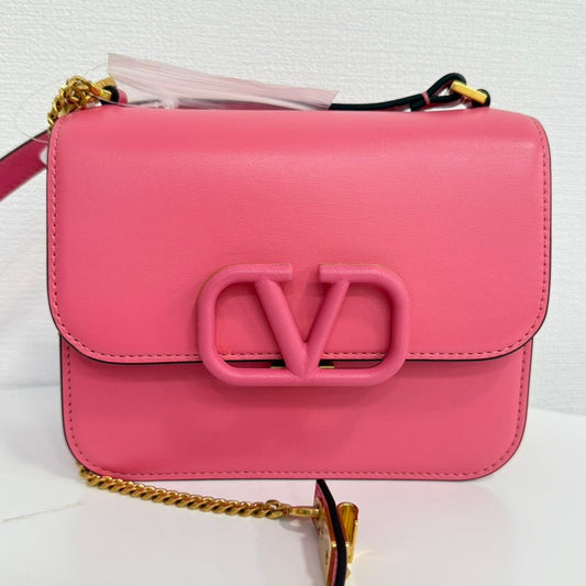 Valentino Preloved V Leather Chain Bag FM0117 in Pink - Crossbody Bag