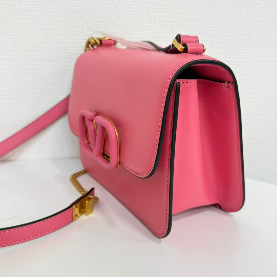 Valentino Preloved V Leather Chain Bag FM0117 in Pink - Crossbody Bag