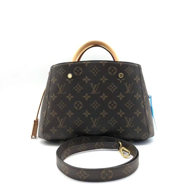 Preloved Louis Vuitton Monogram Montaigne Bag Brown Satchel