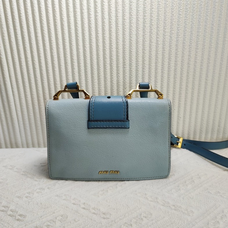 Preloved Miu Miu Embellished Blue Crossbody Bag