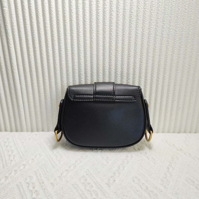 Preloved Dior Saddle Bag Black Leather Crossbody Bag 12020683