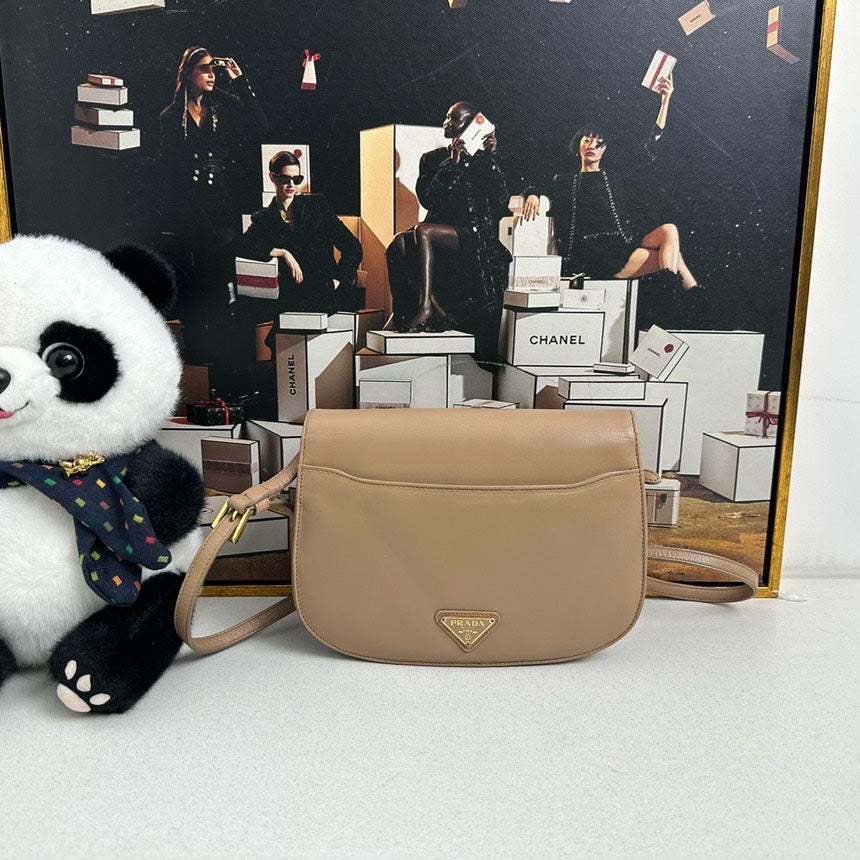 Prada Camel Leather Crossbody Bag -